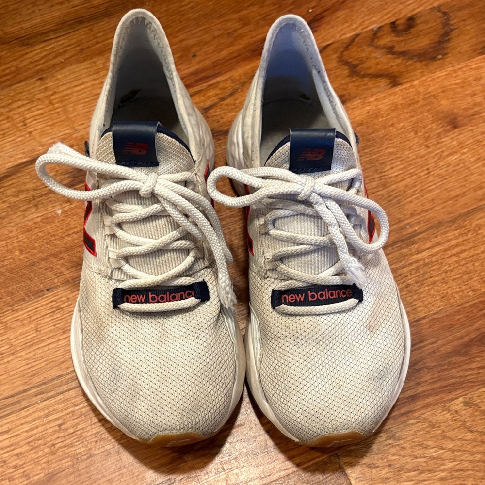 New Balance White and Navy/Red sneakers